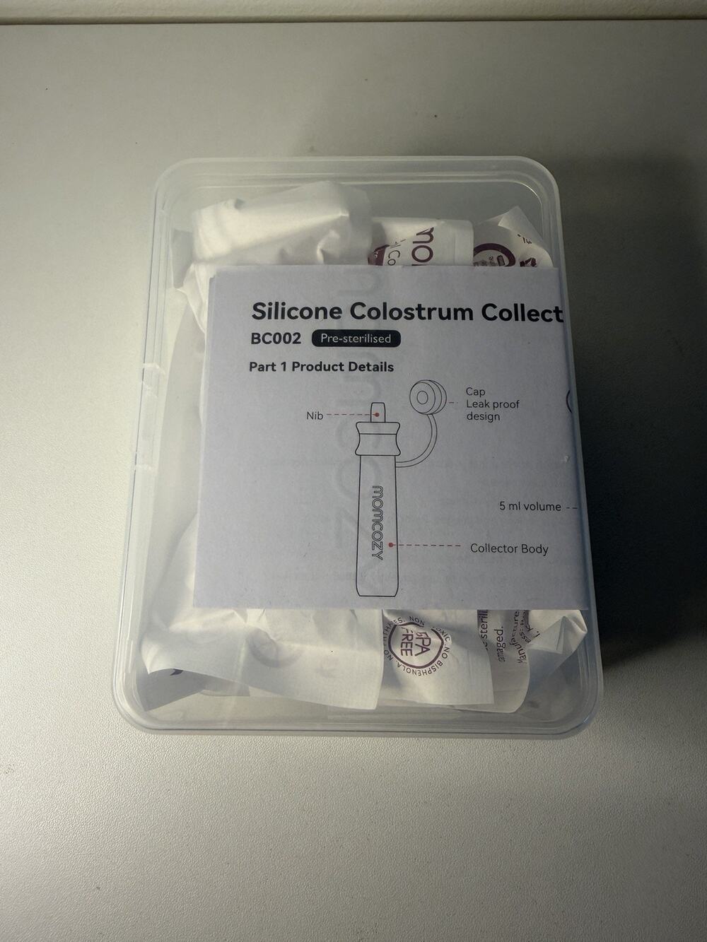 Momcozy Silicone Colostrum Collector BPA-Free 6 Pack 5ml Each Factory Sealed